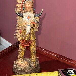 Indian Tribal Chief readies for the Buffalow Hunt / Collectible Figurine
